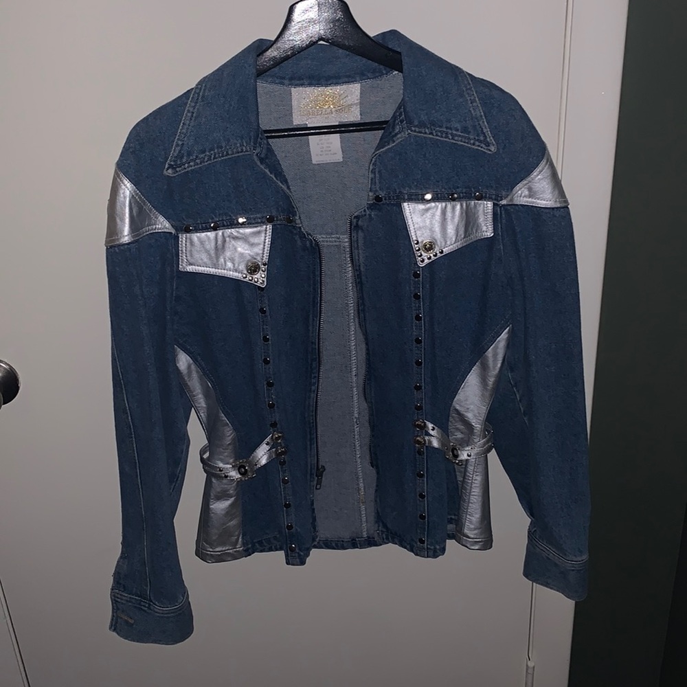 80s Vintage Isabella Sole Jean Moto jacket 💙🩶